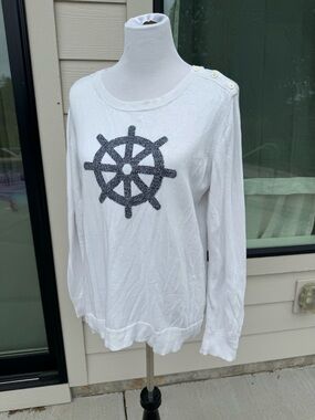 Nautica White Women’s Graphic Sweater